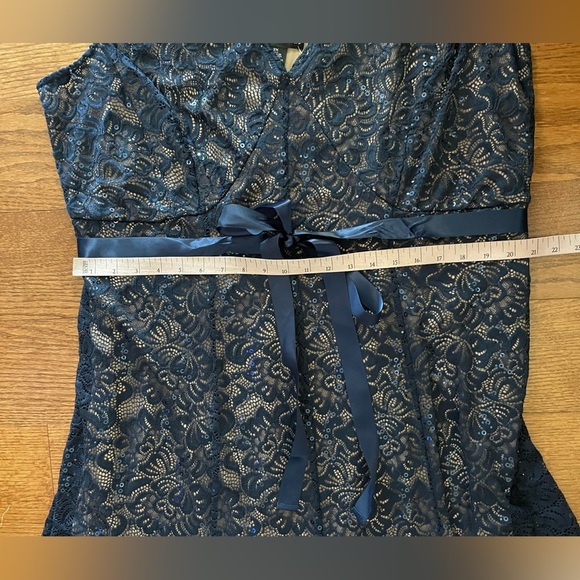 NWT Candalite Navy Sequin Babydoll Mesh Maxi Dress 2X Whimsigoth Prom Formal - Picture 7 of 8